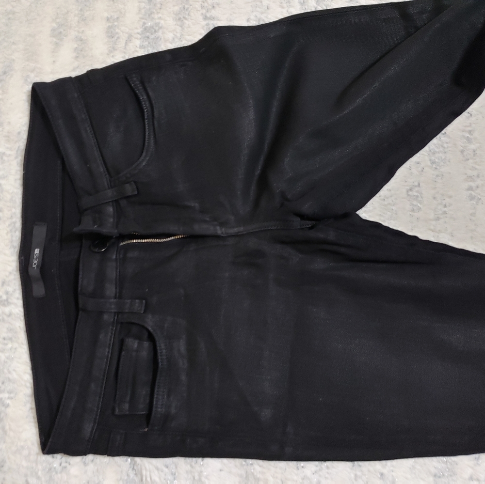 Wax coated jeans